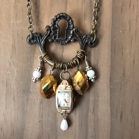 Hand Crafted Antique Watch Necklace - Picture 3 of 5